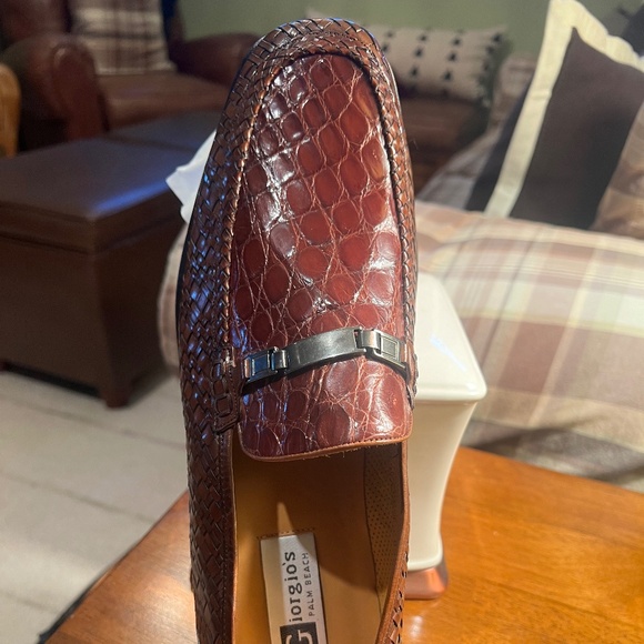 NEW* Giorgio’s of Palm Beach Brown Crocodile Men’s Loafers Shoes Size 13W main image 6